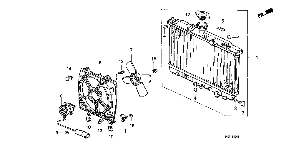 19010-PM4-003 - RADIATOR (DENSO)