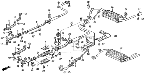 Honda online store : 1991 civic exhaust system parts