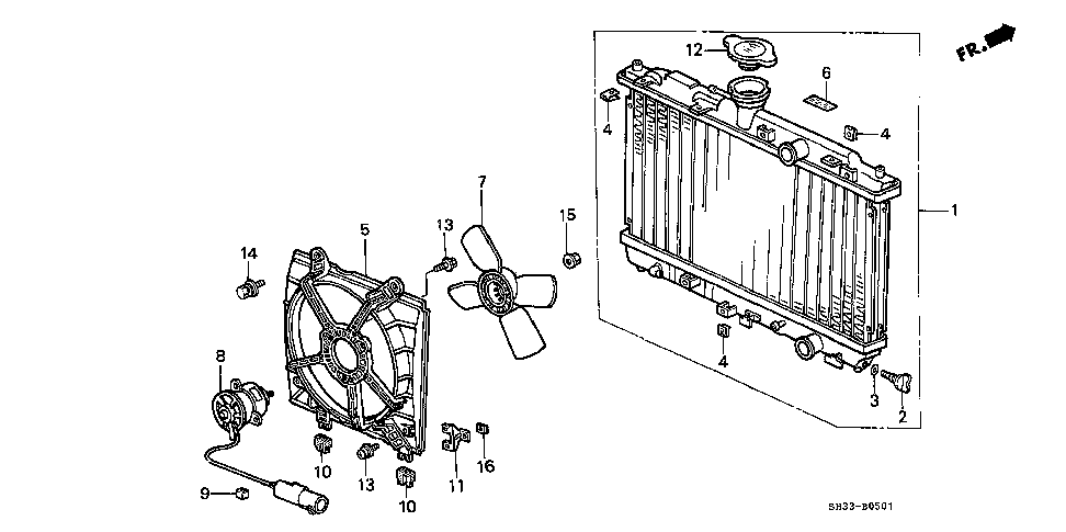 19010-PM5-R01 - RADIATOR (DENSO)