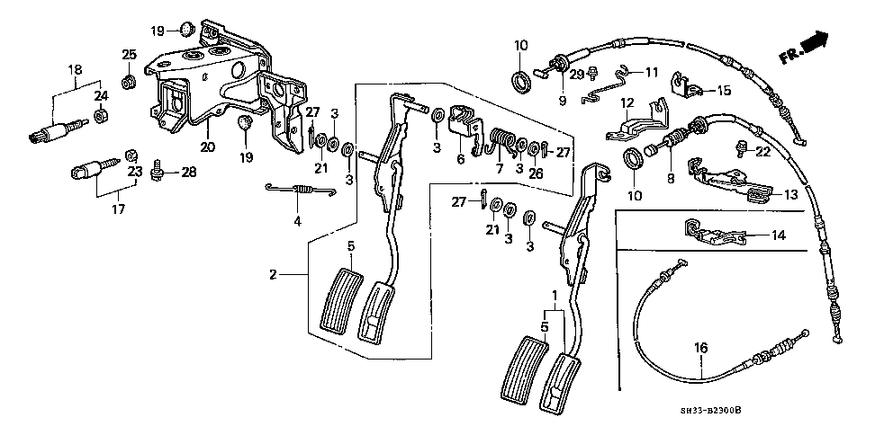 17931-SH3-A40 - CLAMP, THROTTLE WIRE