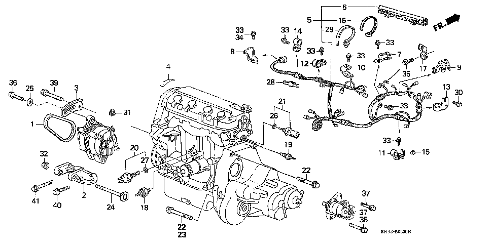 32110-PM5-A00 - SUB-WIRE, ENGINE