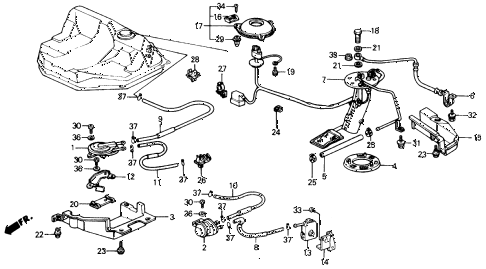 Honda online store : 1990 civic fuel pump - two-way valve parts