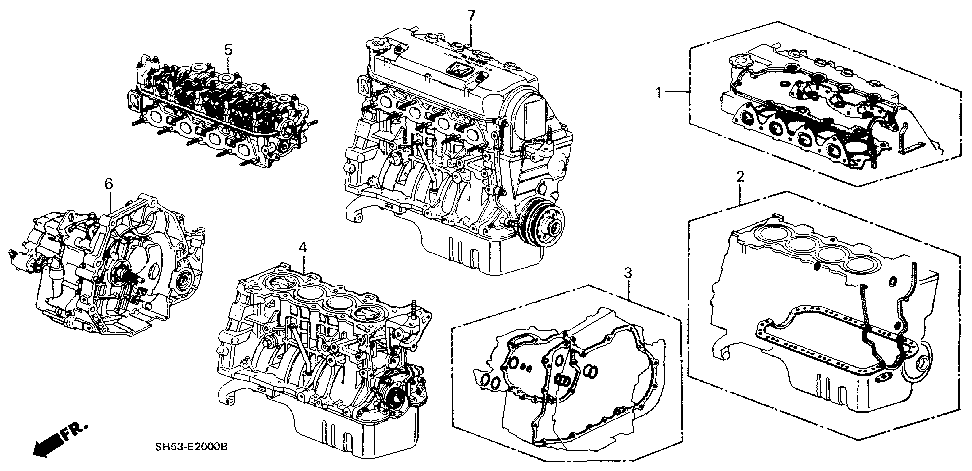 10002-PM6-A90 - ENGINE ASSY., BLOCK (D16A6-023)