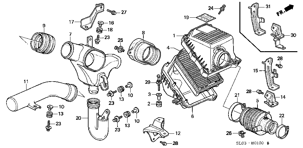 17212-PN3-000 - RUBBER, AIR CLEANER MOUNTING