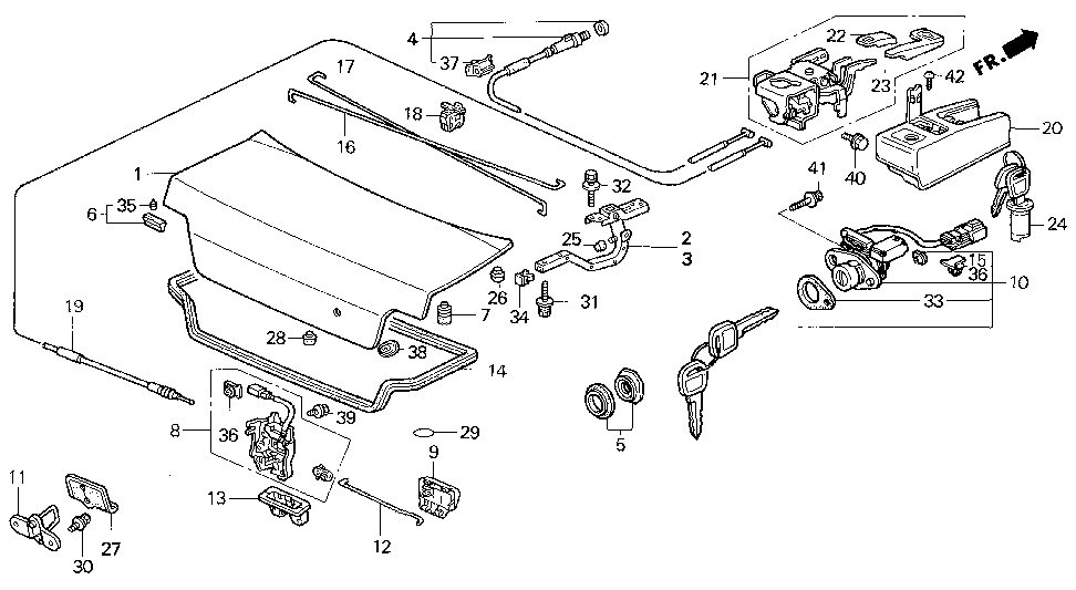 74856-SL5-A00 - COVER, TRUNK CYLINDER