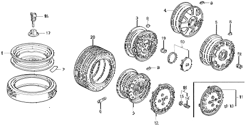 1992 accord DX 2 DOOR 4AT WHEEL diagram 1992 accord DX 2 DOOR 4AT WHEEL diagram