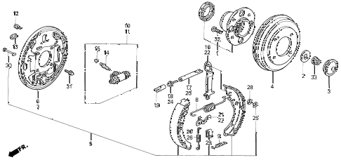 1992 accord DX 2 DOOR 5MT REAR BRAKE (DRUM) diagram 1992 accord DX 2 DOOR 5MT REAR BRAKE (DRUM) diagram
