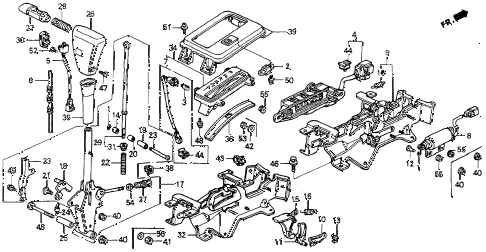 1992 accord DX 2 DOOR 4AT SELECT LEVER diagram