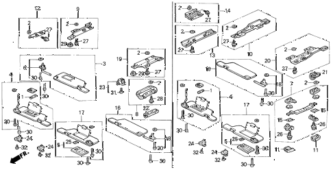 1992 accord EX 2 DOOR 5MT SUNVISOR - GRAB RAIL diagram 1992 accord EX 2 DOOR 5MT SUNVISOR - GRAB RAIL diagram