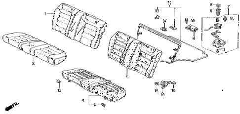 1992 accord DX 2 DOOR 5MT REAR SEAT diagram