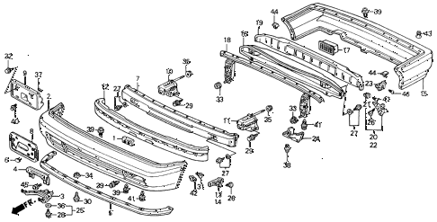 1992 accord DX 2 DOOR 5MT BUMPER diagram 1992 accord DX 2 DOOR 5MT BUMPER diagram