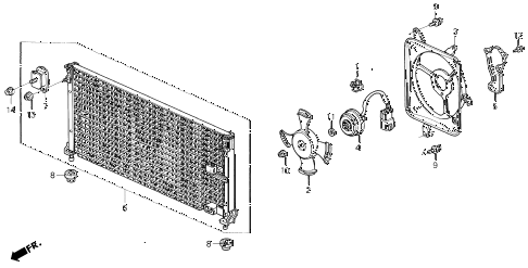 1992 accord LX 2 DOOR 5MT A/C AIR CONDITIONER (CONDENSER) diagram