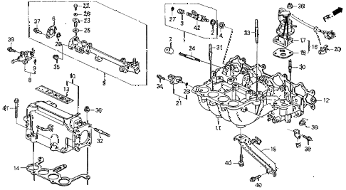 1992 accord LX 2 DOOR 5MT INTAKE MANIFOLD (1) diagram