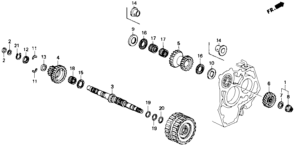 23411-PX4-700 - GEAR, SECONDARY SHAFT LOW