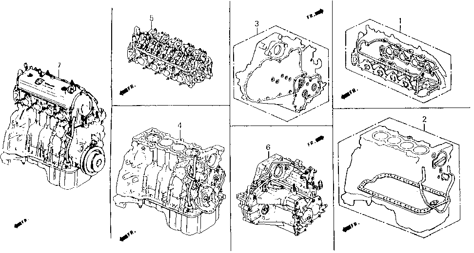10001-PT7-A11 - ENGINE ASSY., BARE (F22A1)