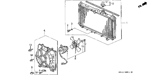 1992 accord EX 4 DOOR 4AT RADIATOR (TOYO) diagram