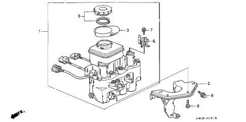 Honda online store : 1991 accord abs modulator (1) parts