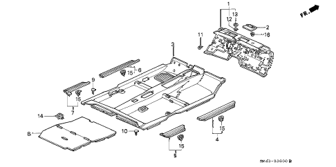 1992 accord EX 4 DOOR 4AT FLOOR MAT diagram 1992 accord EX 4 DOOR 4AT FLOOR MAT diagram