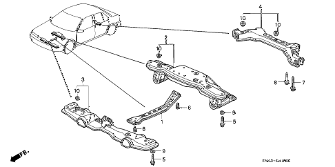 1992 accord EX 4 DOOR 4AT CROSS BEAM diagram 1992 accord EX 4 DOOR 4AT CROSS BEAM diagram