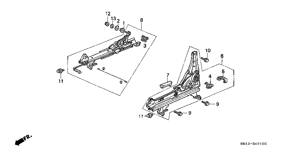 81550-SM4-A01 - SLIDE, L. RECLINING (OUTER)