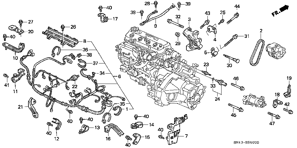 32110-PT6-A50 - WIRE HARNESS, ENGINE