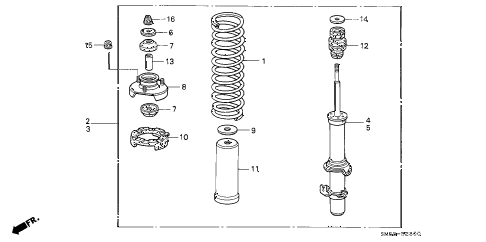 1992 accord LX 5 DOOR 4AT FRONT SHOCK ABSORBER diagram
