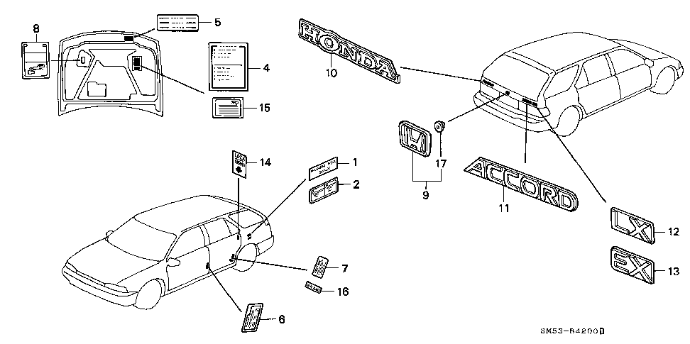42762-SM5-A02 - PLACARD, SPECIFICATION (USA)