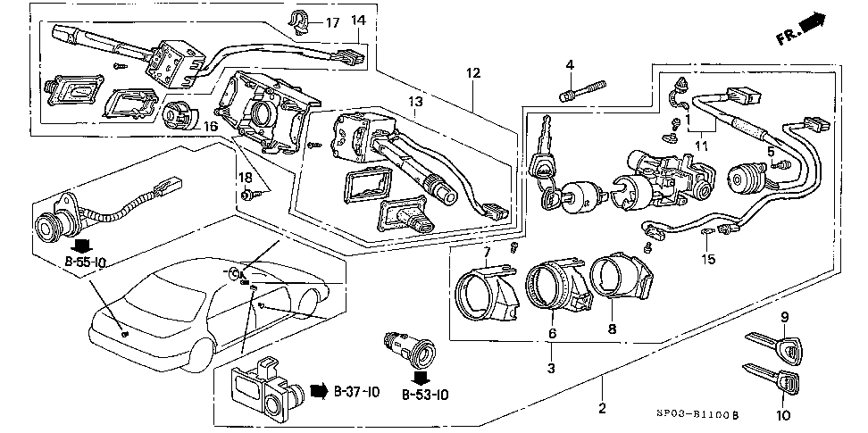 35130-SP0-305 - SWITCH, STEERING