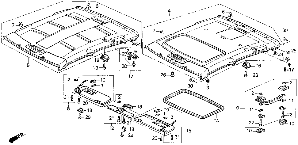 90673-SE0-003 - CLIP, ROOF LINING