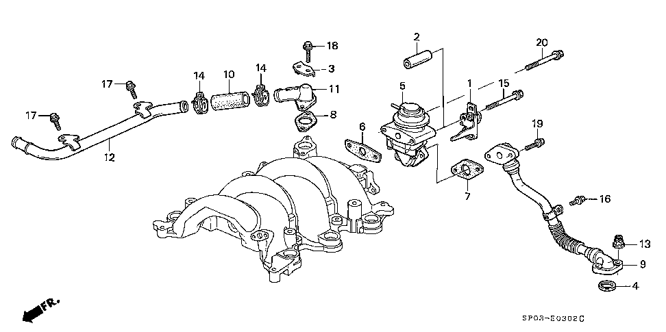 18766-PY3-A01 - GASKET, AIR SUCTION PIPE