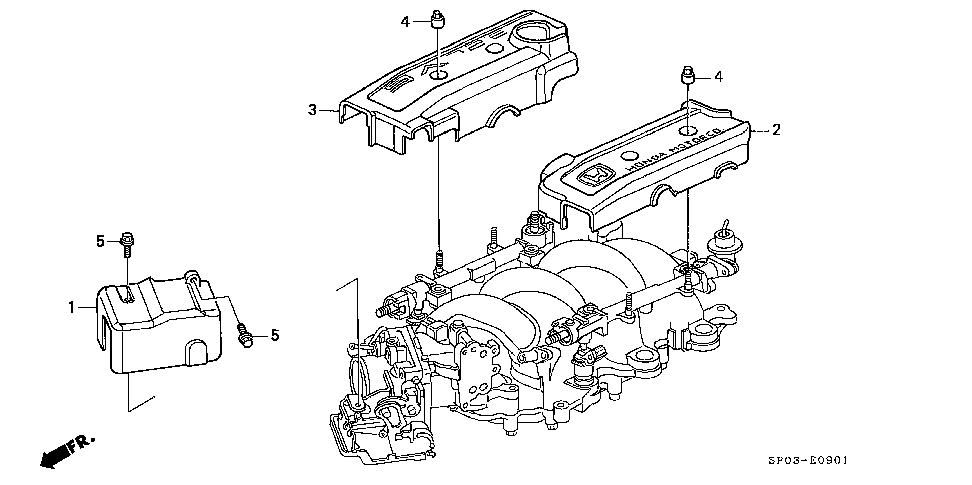 32125-PY3-A01 - COVER, L. ENGINE HARNESS