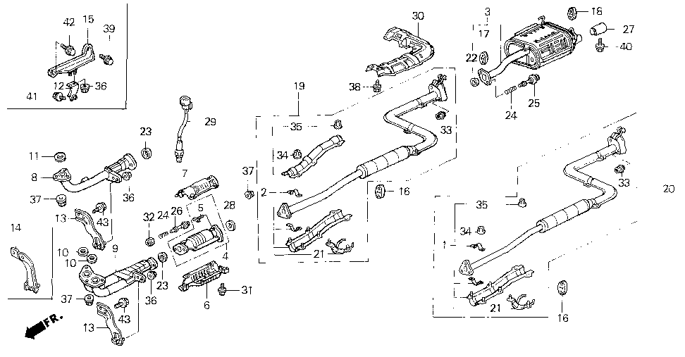 18222-SR3-A20 - BRACKET, EX. PIPE MOUNTING