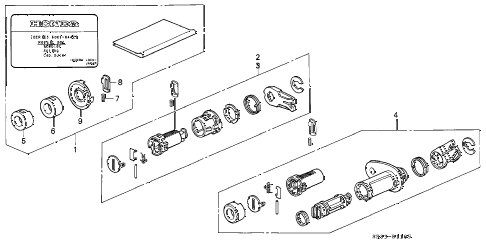 1992 civic VX 3 DOOR 5MT KEY CYLINDER KIT diagram 1992 civic VX 3 DOOR 5MT KEY CYLINDER KIT diagram