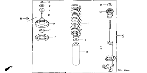 1992 civic DX 3 DOOR 5MT FRONT SHOCK ABSORBER diagram 1992 civic DX 3 DOOR 5MT FRONT SHOCK ABSORBER diagram