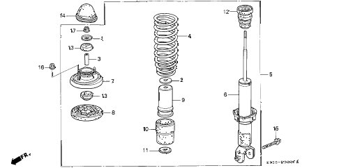 1992 civic DX 3 DOOR 5MT REAR SHOCK ABSORBER diagram 1992 civic DX 3 DOOR 5MT REAR SHOCK ABSORBER diagram