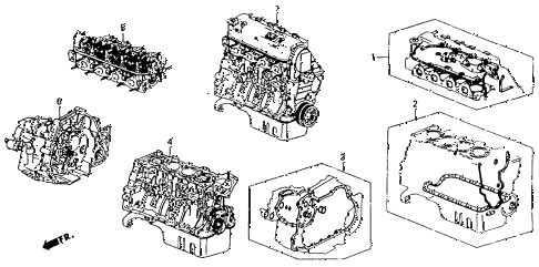 Honda online store : 1992 civic gasket kit - engine assy