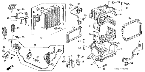 1992 civic DX 4 DOOR 5MT A/C UNIT (1) diagram