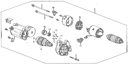 1992 civic DX 4 DOOR 5MT STARTER MOTOR (DENSO) (2) diagram