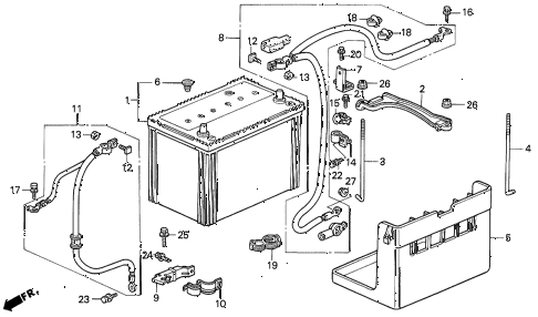 1992 prelude SI 2 DOOR 4AT BATTERY - BATTERY CABLE diagram