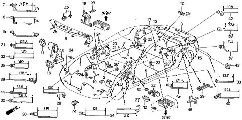 1992 prelude SI(4WS) 2 DOOR 4AT WIRE HARNESS diagram