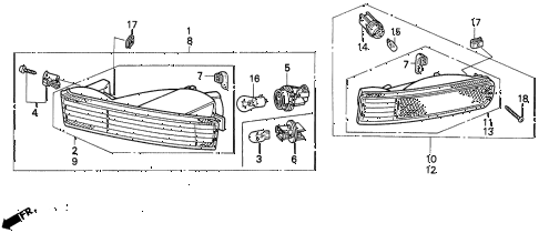1992 prelude SI 2 DOOR 4AT FRONT TURN SIGNAL LIGHT diagram