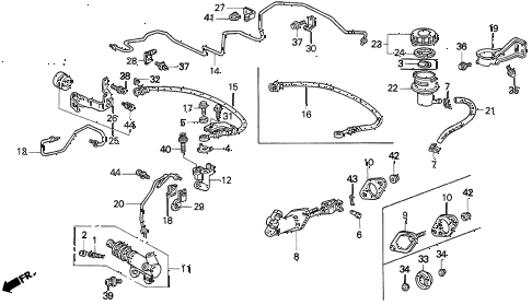 1992 prelude SI 2 DOOR 5MT CLUTCH MASTER CYLINDER diagram