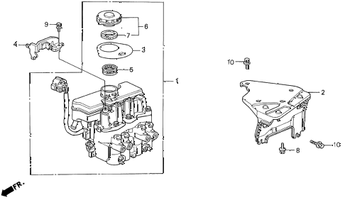 1992 prelude SI(4WS) 2 DOOR 4AT ABS MODULATOR diagram