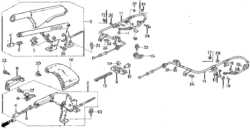 1992 prelude S 2 DOOR 4AT PARKING BRAKE diagram