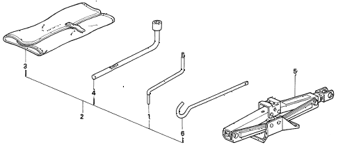 1992 prelude S 2 DOOR 4AT TOOLS - JACK diagram