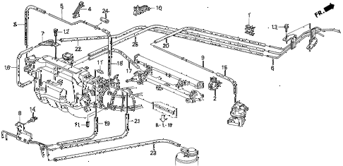 1992 prelude S 2 DOOR 4AT INSTALL PIPE - TUBING (1) diagram