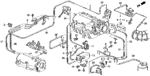 1992 prelude SI 2 DOOR 4AT INSTALL PIPE - TUBING (2) diagram