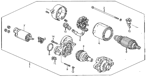 1992 prelude S 2 DOOR 4AT STARTER MOTOR (MITSUBA) diagram