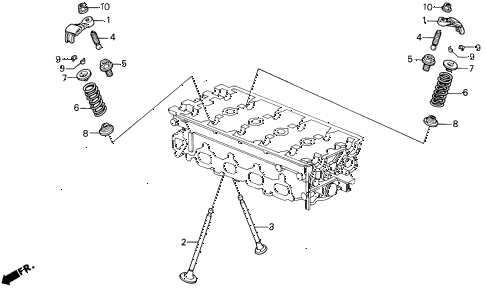 1992 prelude SI 2 DOOR 4AT VALVE - ROCKER ARM (2) diagram