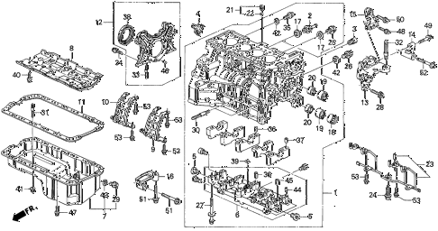 1992 prelude S 2 DOOR 5MT CYLINDER BLOCK - OIL PAN diagram 1992 prelude S 2 DOOR 5MT CYLINDER BLOCK - OIL PAN diagram